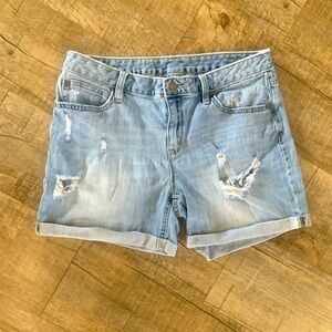 A.N.A Women’s Distressed Blue Jean Shorts‎ Size 30/10 Cuffed Holes